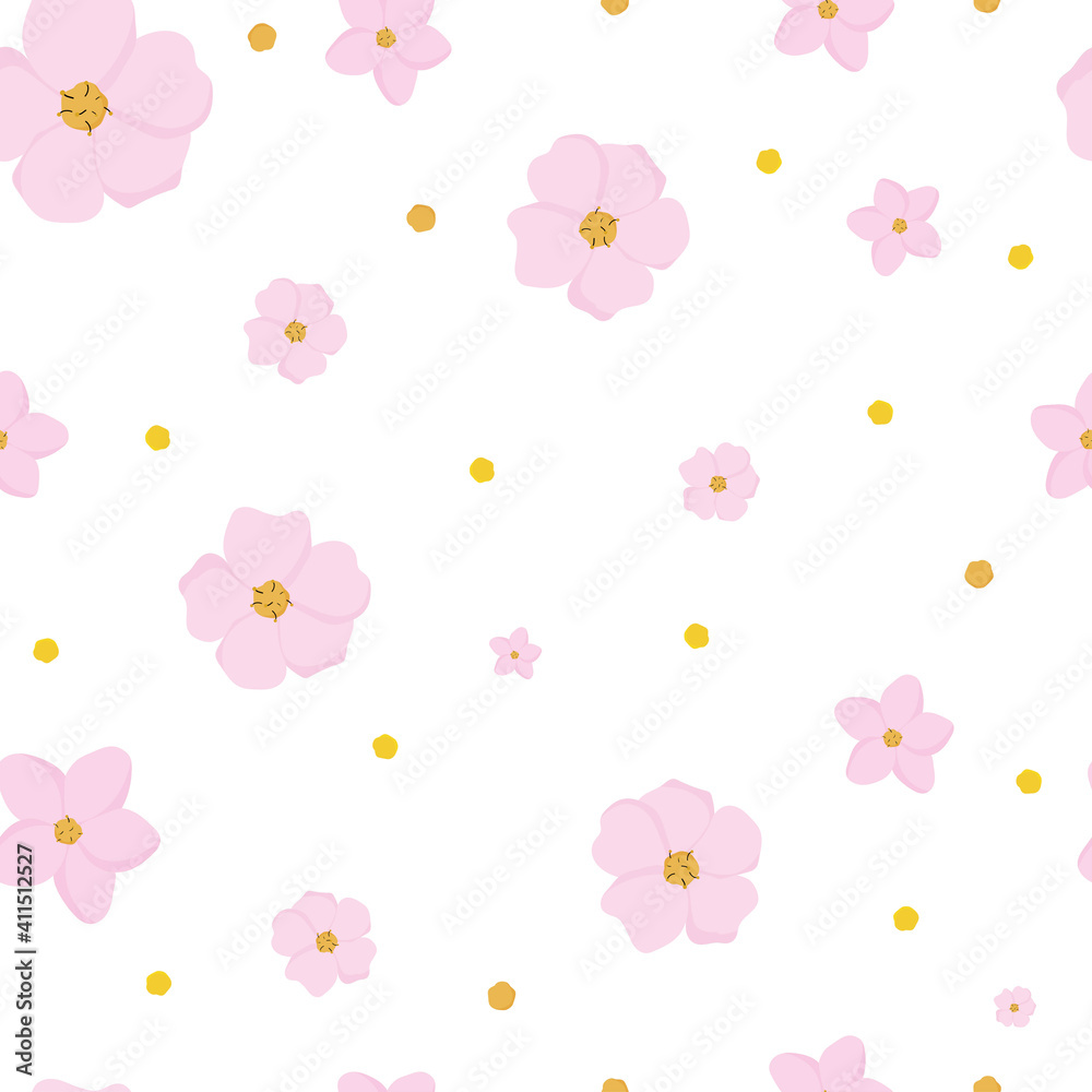 Cherry sakura seamless vector pattern