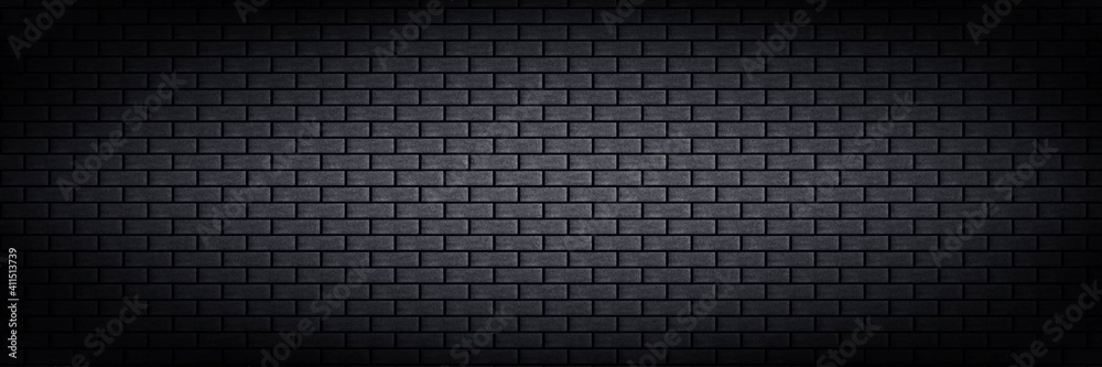Vector realistic isolated panoramic black brick wall background for ...