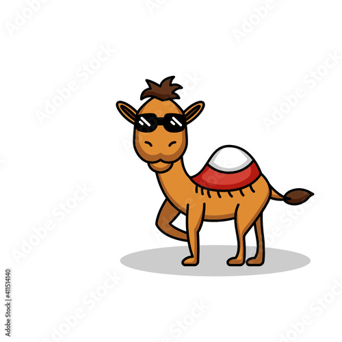cute cool camel mascot logo design