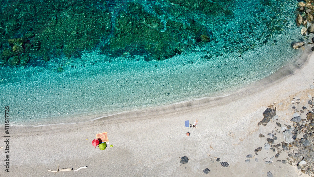 Aerial view of la frana beach, Sardinia, Italy Aerial view of la frana beach, Sardinia, Italy