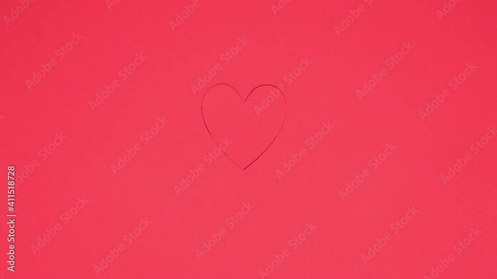 Stop Motion Heart coming out of the red background. Stop Motion Heart coming out of the red background.