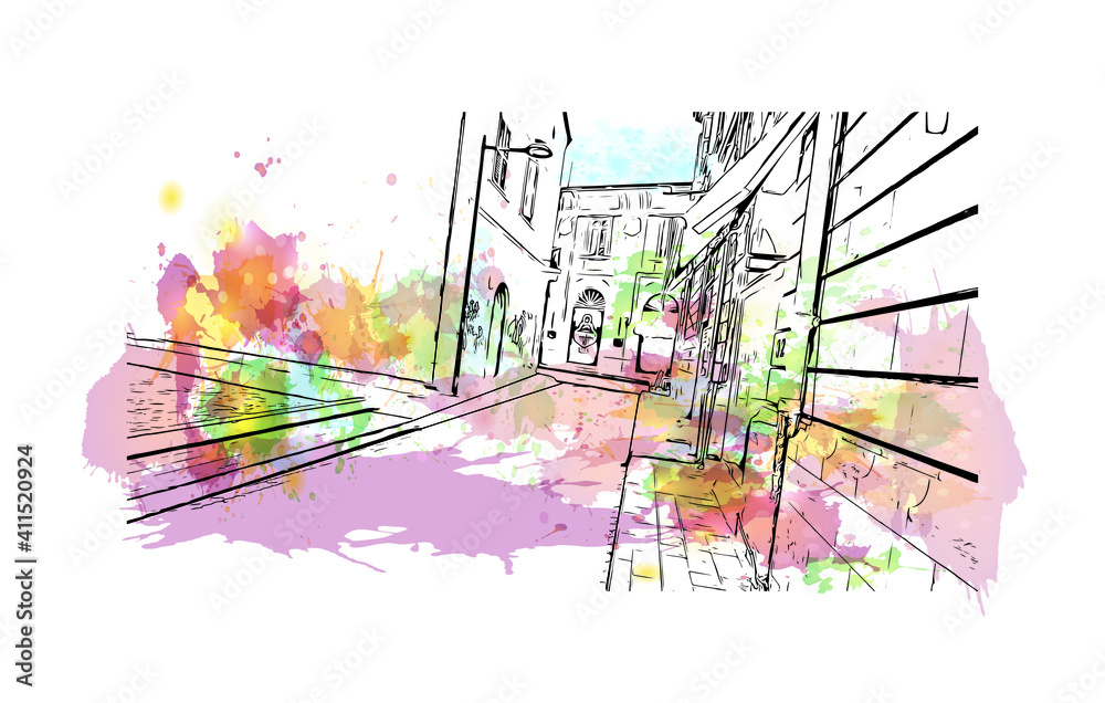 Building view with landmark of Limassol Castle is the city of Limassol