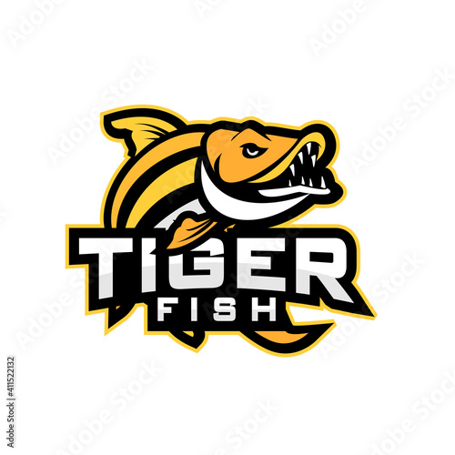 tiger fish logo icon design vector illustration photo