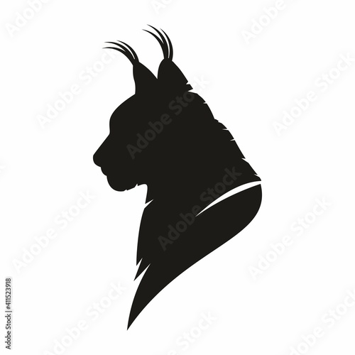 Silhouette of the head of lynx