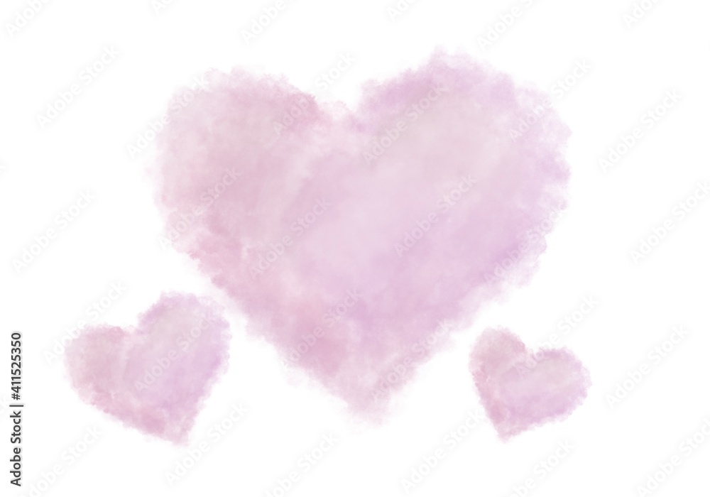 Sweet pink illustration love day concept or valentines day or mothers day  Hand painted watercolor background
