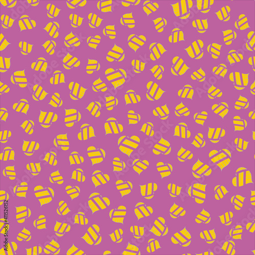 pattern with yellow hearts on gray