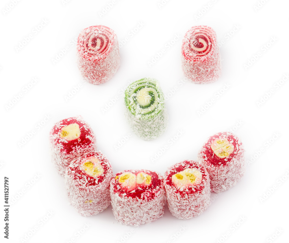 Sweets in the form of a smile