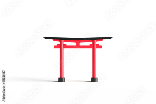 torii gate with white background 