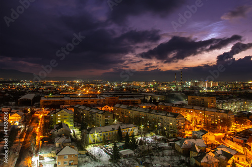 Evening in the Ukrainian city of Ivano-Frankivsk