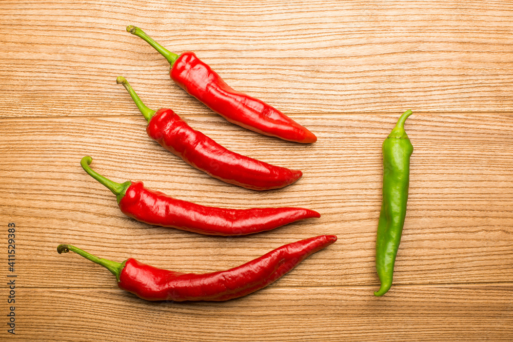 background with hot pepper. different varieties of pepper - chili, green, Bulgarian. spicy.