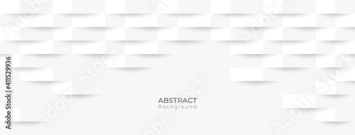 Fototapeta Naklejka Na Ścianę i Meble -  Abstract 3d modern square banner background. White and grey geometric pattern texture. vector art illustration