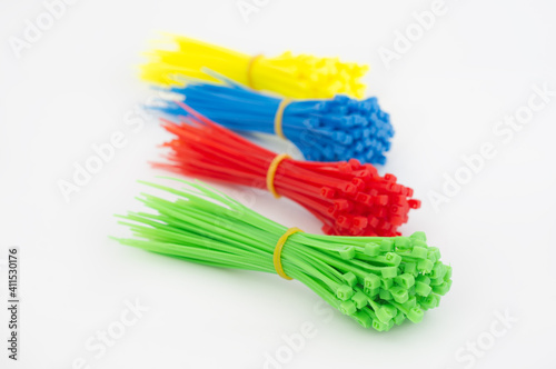 Colored plastic cable ties