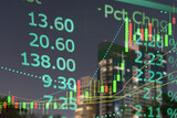 Charts of financial instruments with various type of indicators including volume analysis for professional technical analysis on the monitor of a computer. Fundamental and technical analysis concept.
