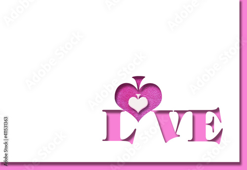 a design pink color card love valentine