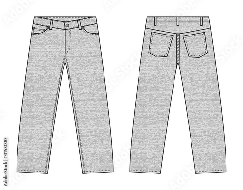 Vector illustration of slim denim pants