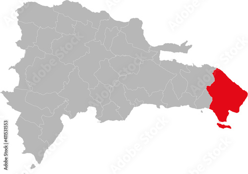 La altagracia provinces isolated dominican republic map. Gray background. Business concepts and backgrounds.