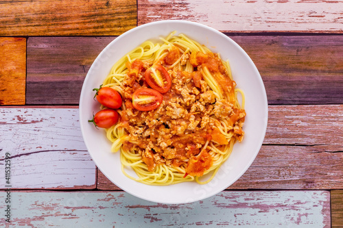 Spaghetti with Minced Pork Tomato Sauce