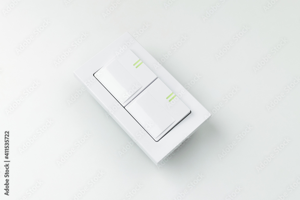 Electric switch on white background Electric switch on white background