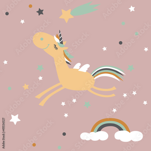 Nette Einhorn Illustration für Kinder-Design