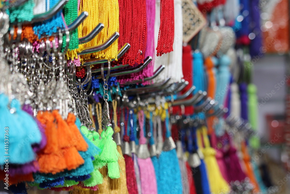colorful beads in a market