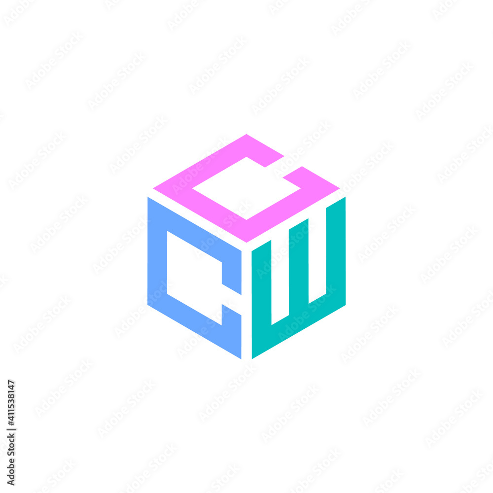 Logo with three letter CCW. Initial design vector Logo with three letter CCW. Initial design vector
