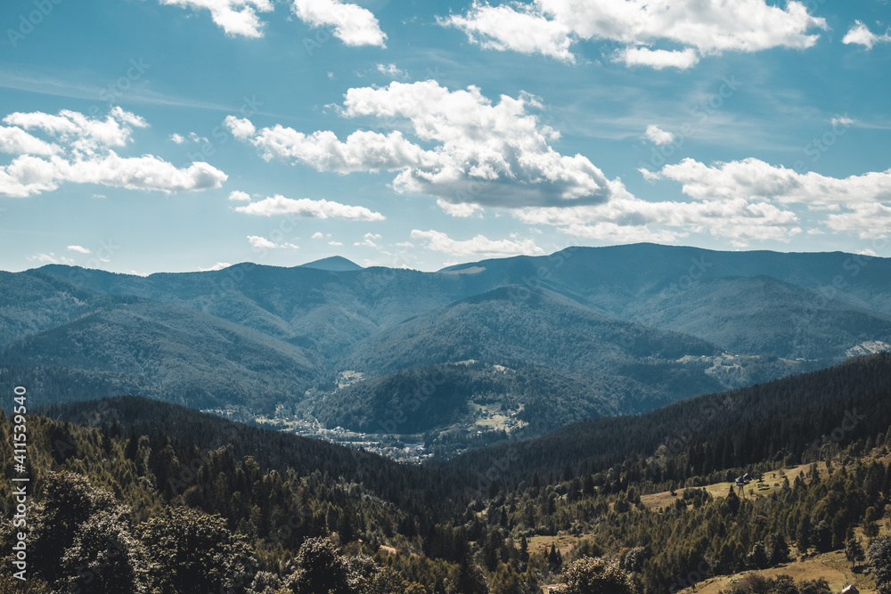 Fototapeta premium summer mountains and blue sky landscape