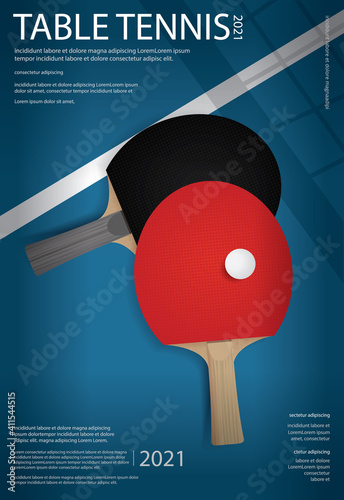 Pingpong Table Tennis Poster Template Vector Illustration
