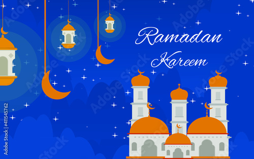 Starry night background design during the month of Ramadan