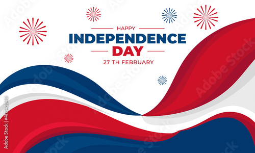 Dominican Republic independence movement day, Patriotic Dominica flag banner post concept for February 27, Vector