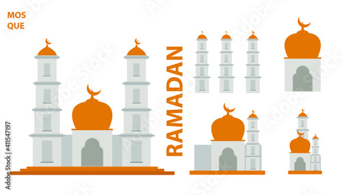 nice and beautiful simple mosque vector flat design