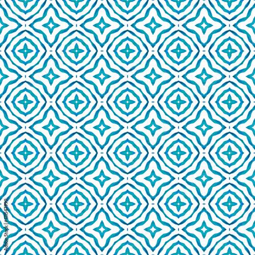 Tropical seamless pattern. Blue memorable boho