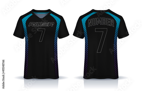 t-shirt sport design template, Soccer jersey mockup for football club. uniform front and back view.
