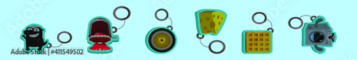 set of key holder cartoon icon design template with various models. vector illustration isolated on blue background