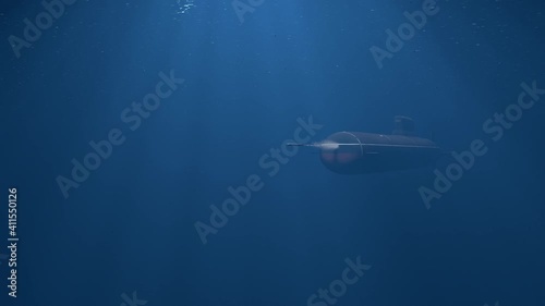 U-Boot Submarine Torpedoabschuss unter Wasser