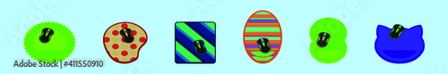 set of mouse pad cartoon icon design template with various models. vector illustration isolated on blue background