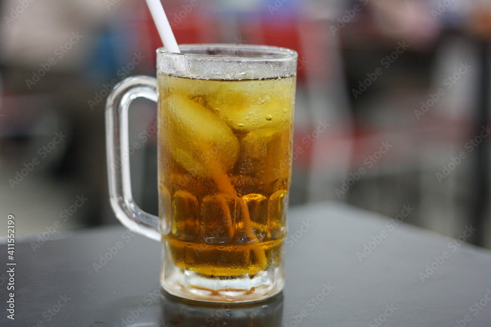 a big glass of iced tea a big glass of iced tea