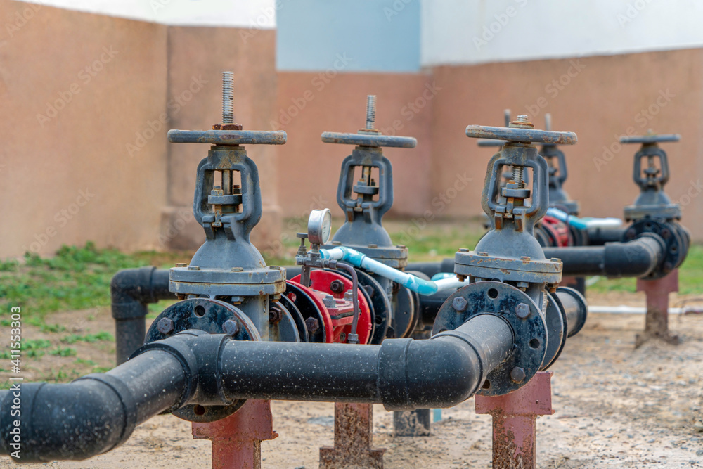 Valve shut-off water system Vacuum Center and Industrial water meter with valve. Valve shut-off water system Vacuum Center and Industrial water meter with valve.