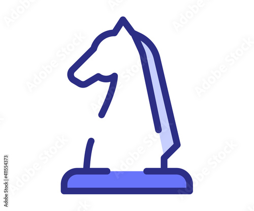 strategy strategist chess single isolated icon with dashed line or dash lines style