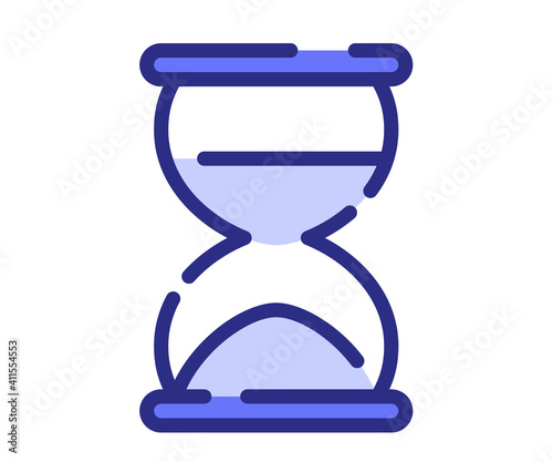 hourglass time sand single isolated icon with dashed line or dash lines style