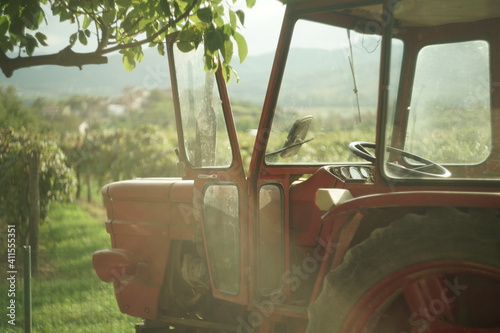 Tractor in the vineyards of Vipava Valley