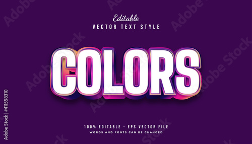 Bold Colorful Text Style Effect with Embossed Effect