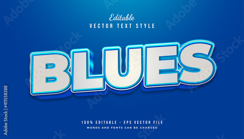 Bold White and Blue Text Style Effect