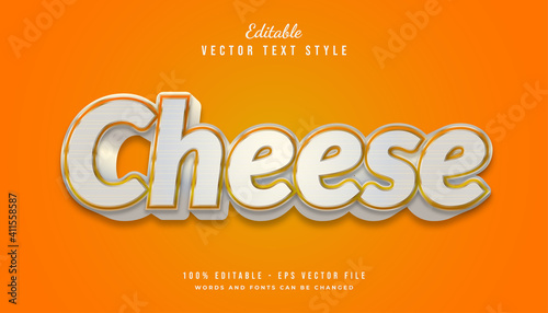 3d Bold Text Style Effect in White and Orange Color