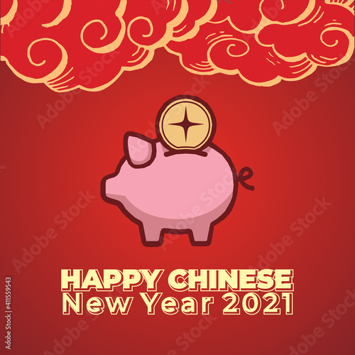 Happy Chinese New Year 2021, Vector Illustration.