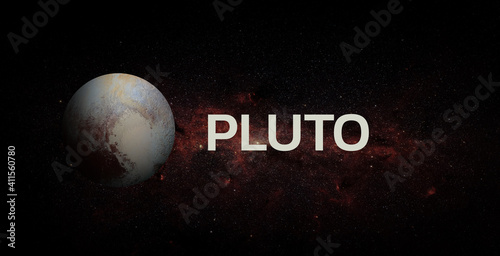 Fototapeta Naklejka Na Ścianę i Meble -  Pluto on space background. Elements of this image furnished by NASA.