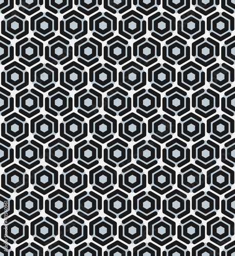Contemporary honeycomb geometric pattern. Repeated hexagon ornament