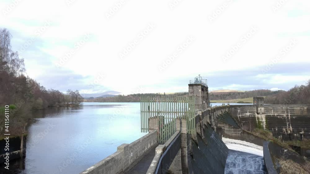 Earlstoun Loch and Dam on the Galloway Hydro Electric Scheme, Dalry, Galloway, Earlstoun Loch and Dam on the Galloway Hydro Electric Scheme, Dalry, Galloway,