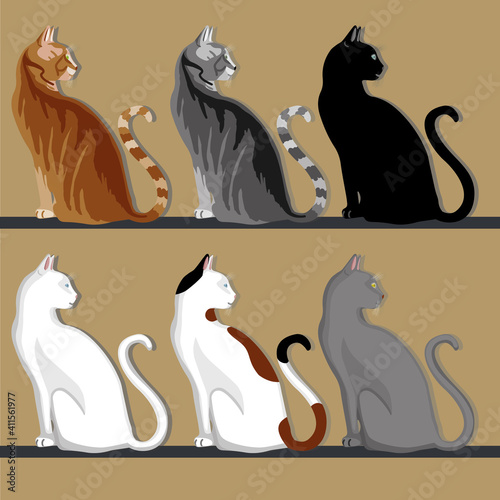 gatos silueta