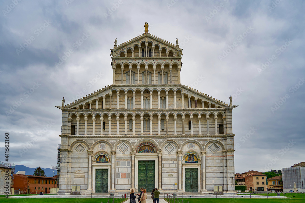 Naklejka premium Facade of Pisa Cathedral in Piazza dei Miracoli Tuscany Italy