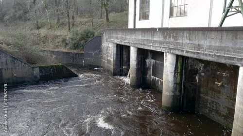 Water released from the turbines at Earlstoun Power Station on the Water of Ken photo